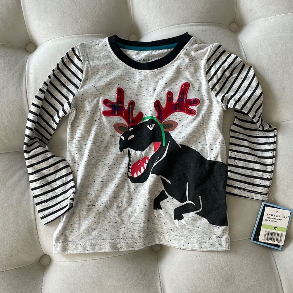 Andy & Evan Dino Moose Ears Long Sleeve Tee
